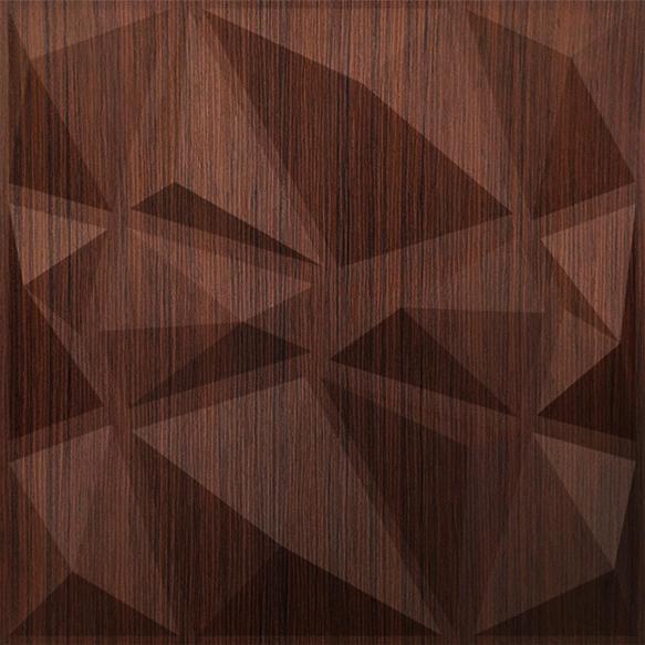 Walnut Wood Stone 3D Wall Panel Brown 1.6x1.6 Ft -