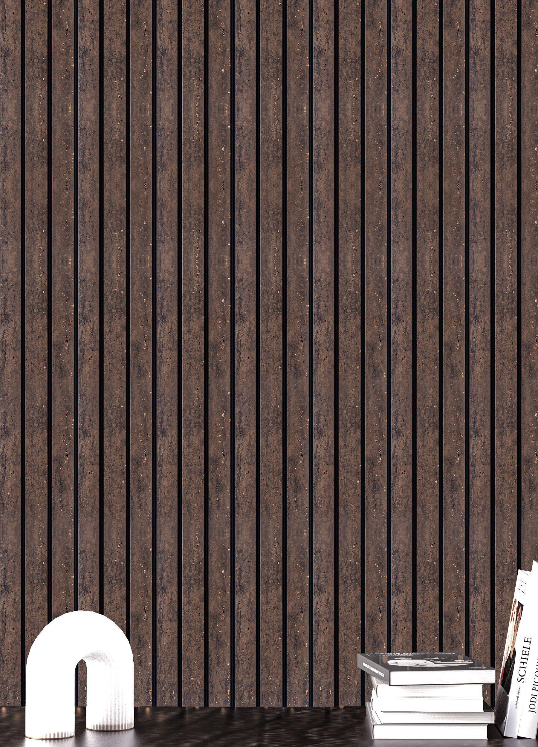 Brown Stone Charcoal Louver Marble & 8x0.4 Ft - Pn 05306