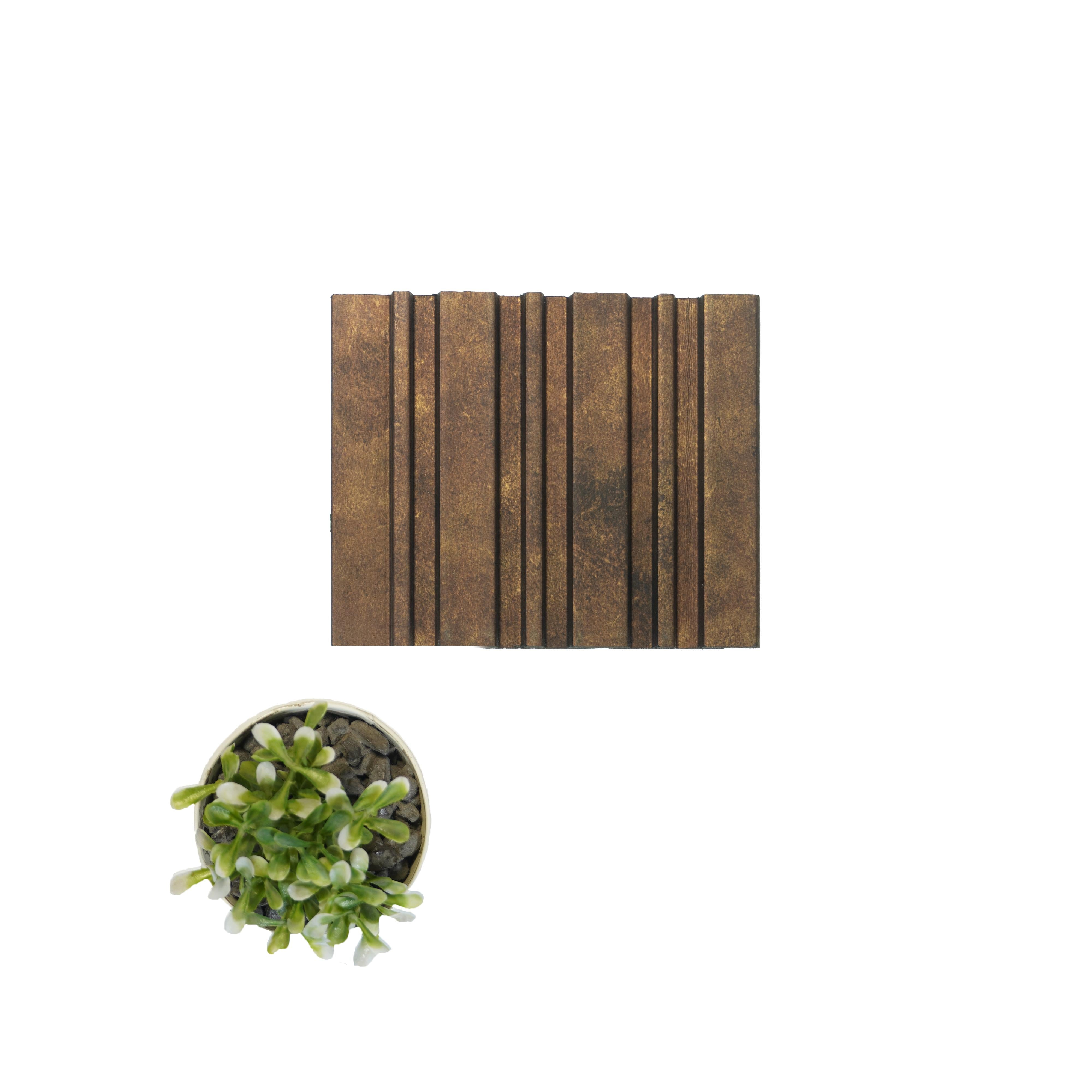 Brown Stone Charcoal Louvers Panel Marble & 8x0.4 Ft - Pn 03367