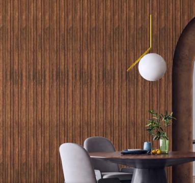 Brown Stone Charcoal Louvers Panel Marble & 8x0.4 Ft - Pn 03367