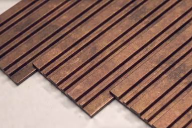 Brown Stone Charcoal Louvers Panel Marble & 8x0.4 Ft - Pn 03367