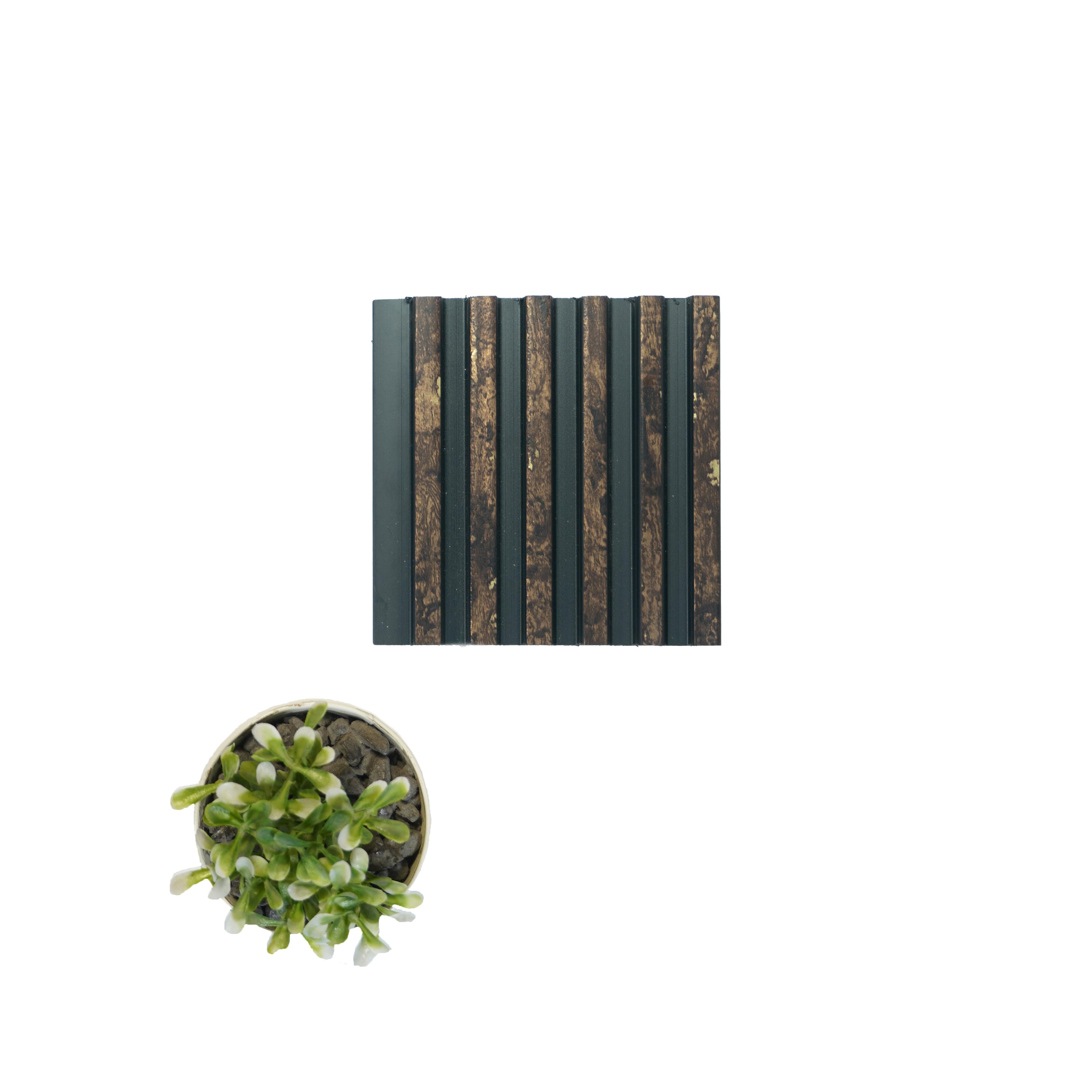 Brown Stone Charcoal Louvers Panel Marble & 8x0.33 Ft - Pn 00639