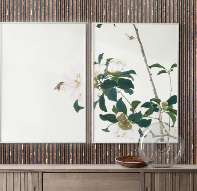 Brown Stone Charcoal Louvers Panel Marble & 8x0.33 Ft - Pn 00639