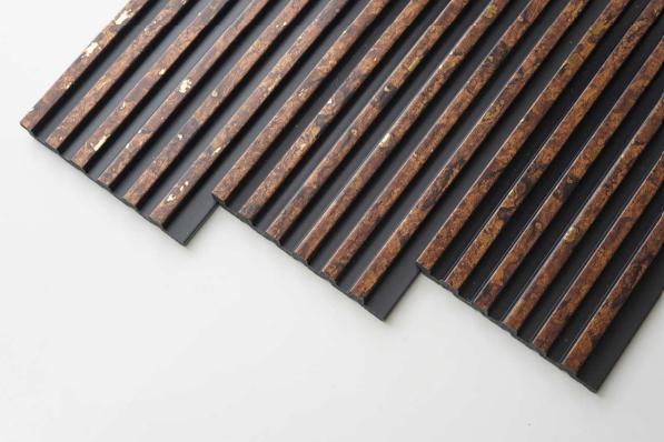 Brown Stone Charcoal Louvers Panel Marble & 8x0.33 Ft - Pn 00639