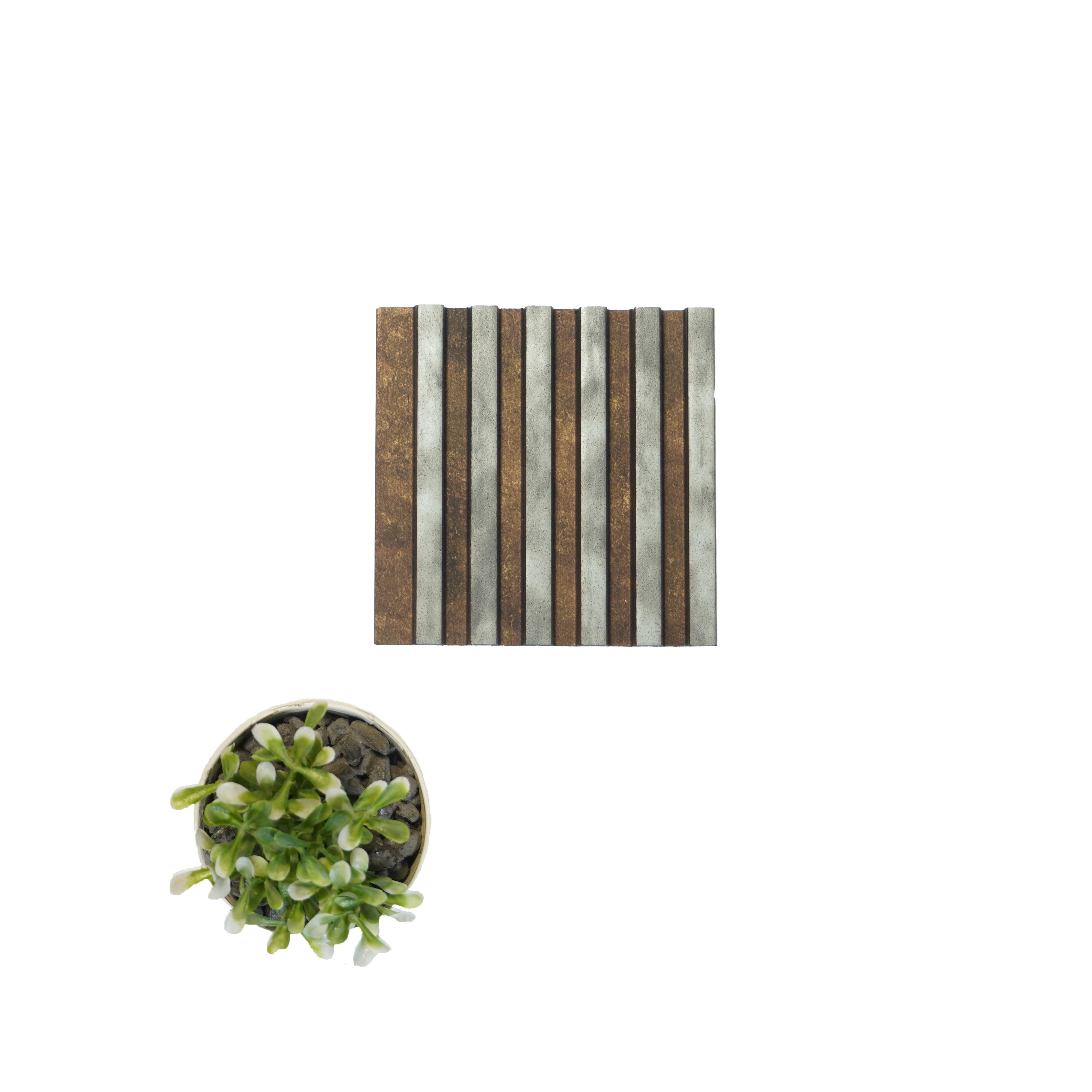 Brown Stone Charcoal Louvers Panel Marble & 8x0.33 Ft - Pn 03360