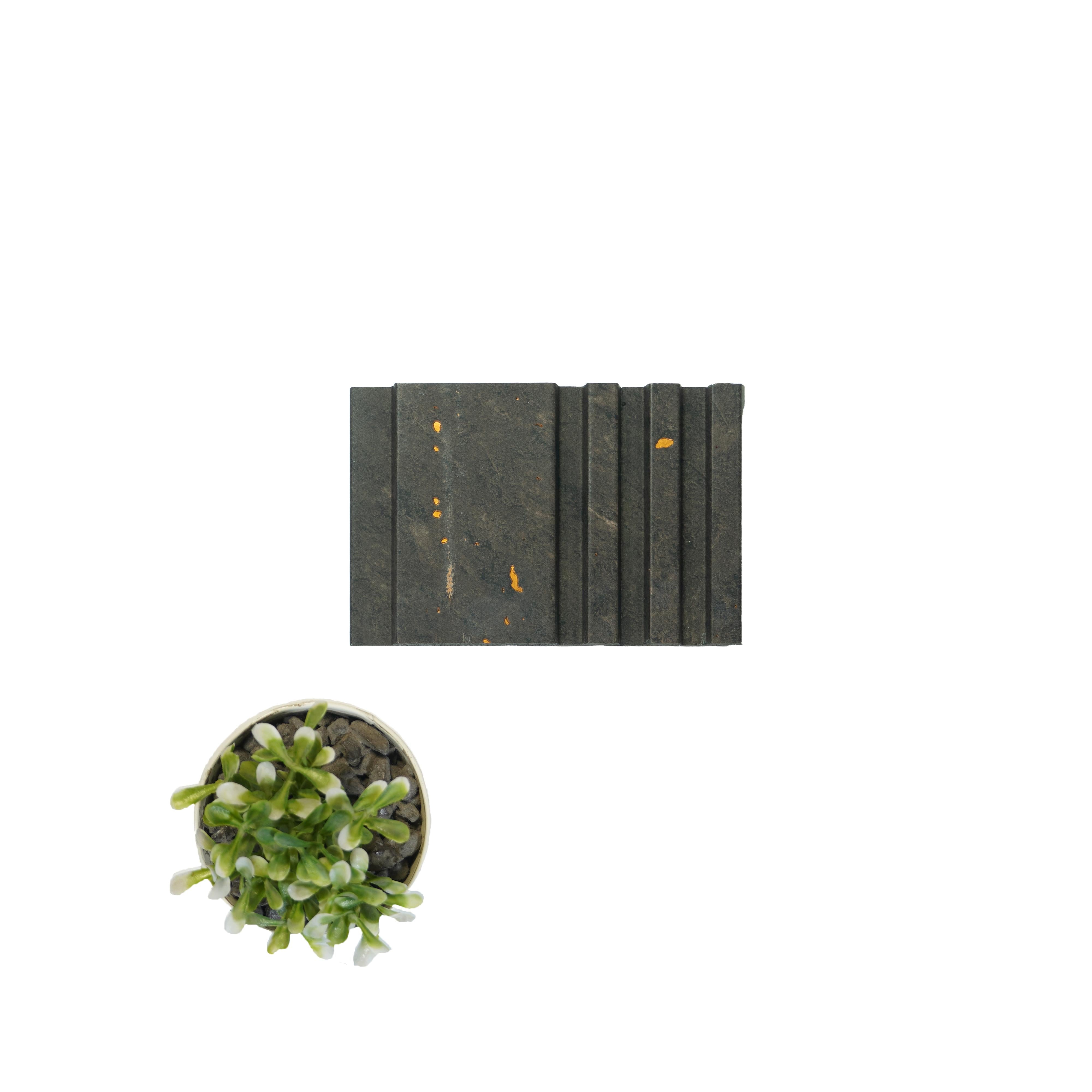 Brown Stone Charcoal Louvers Panel Marble & 9.5x0.4 Ft - Pn 00686