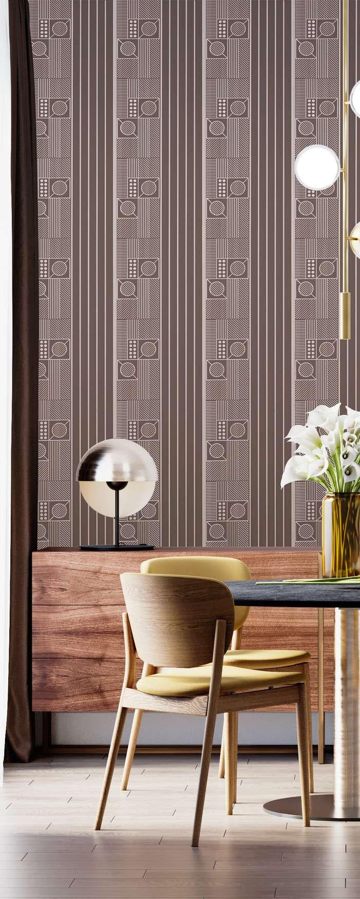 Brown Stone Charcoal Louvers Panel Marble & 8x1 Ft - Ed 9124