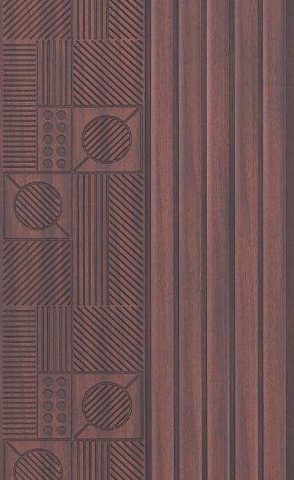 Brown Stone Charcoal Louvers Panel Marble & 8x1 Ft - Ed 9125