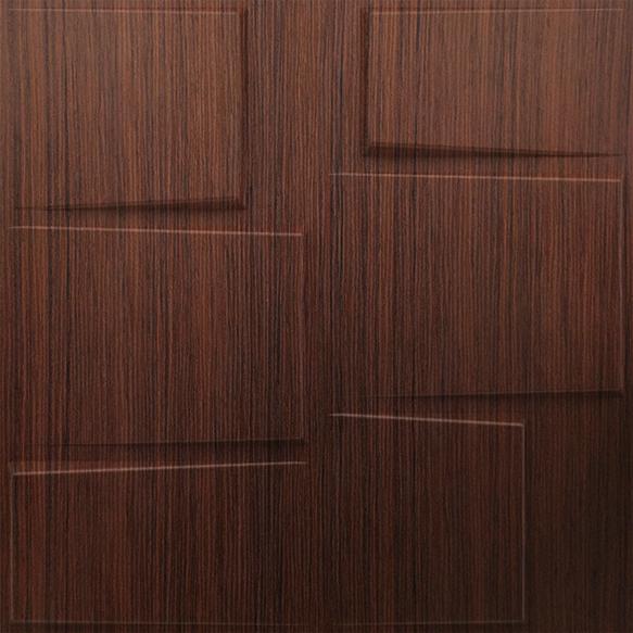 Walnut Wood Stream 3D Wall Panel Brown 1.6x1.6 Ft -