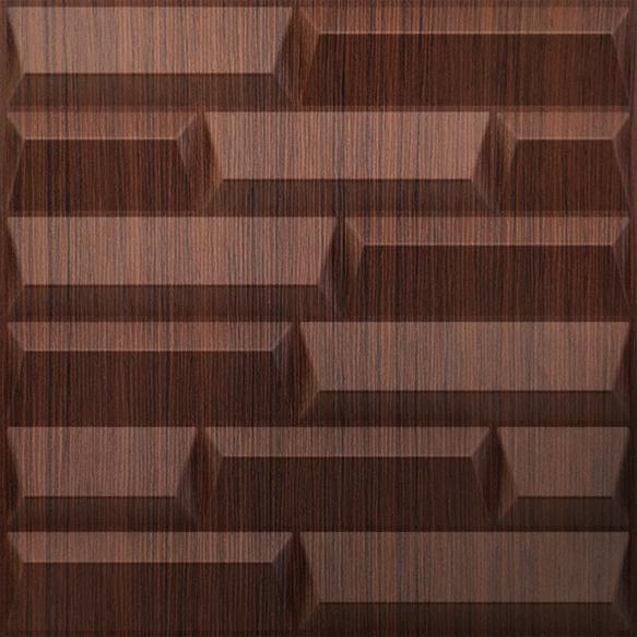 Walnut Wood Vault 3D Wall Panel Brown 1.6x1.6 Ft -