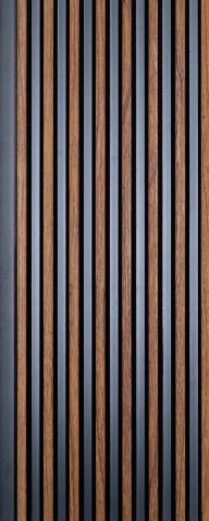 Brown Wood Finish Charcoal Louvers Panel 8x0.41 Ft - 4525