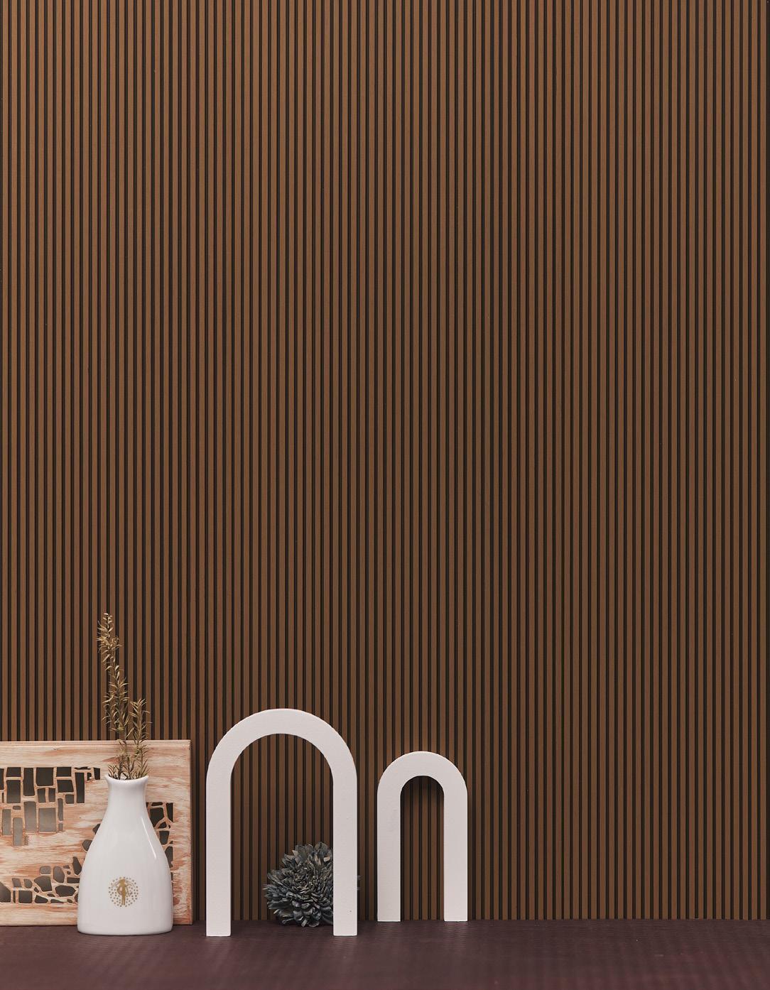 Rang Charcoal Louver Wood Brown 8x1 Ft - Ra 8103