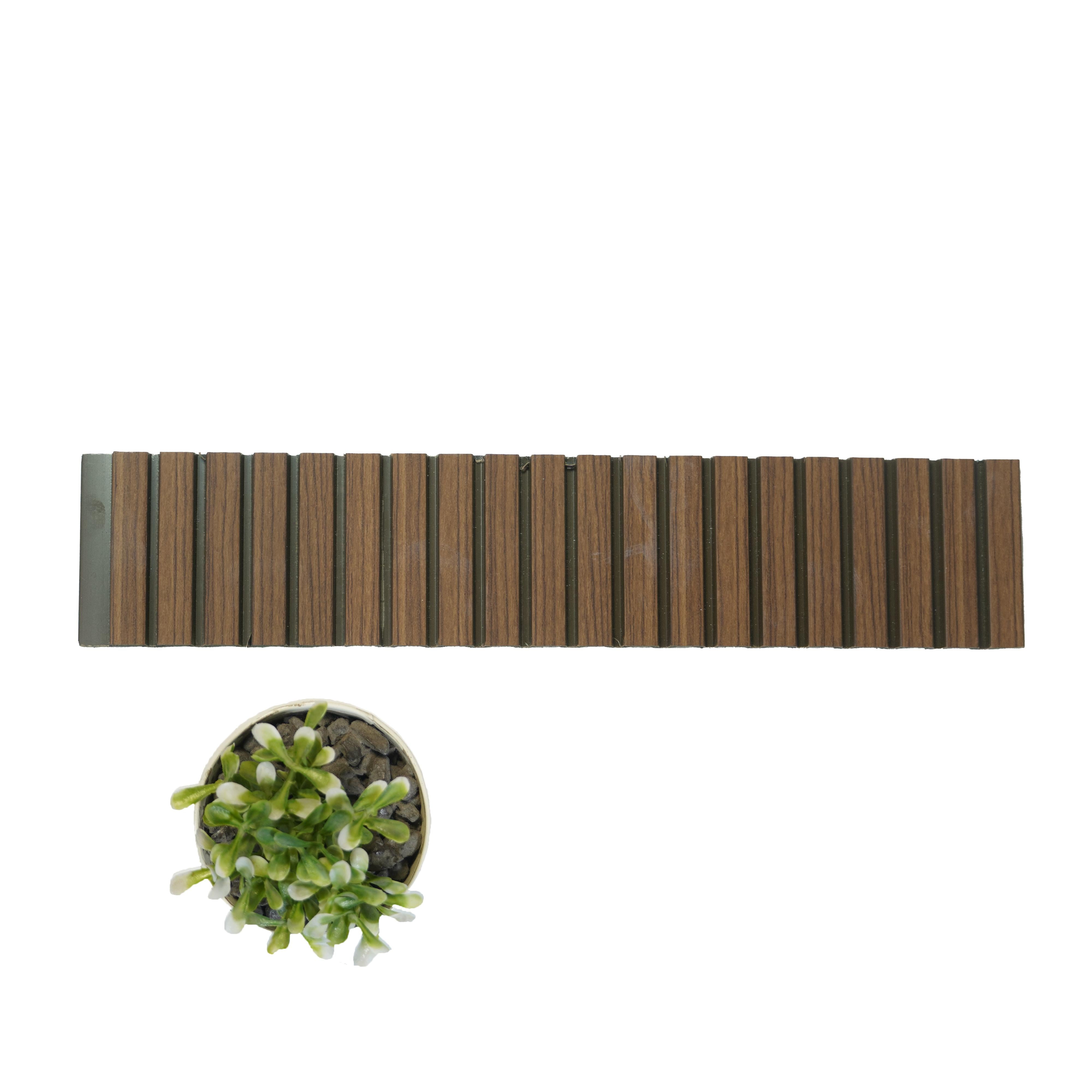 Rang Charcoal Louver Wood Brown 8x1 Ft - Ra 8110