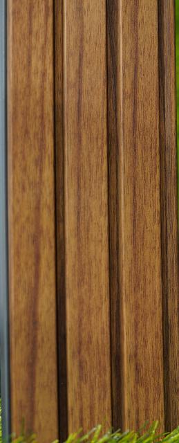 Premium Charcoal Panel Wood Louvers Brown 8x0.1 Ft - Pn 03484
