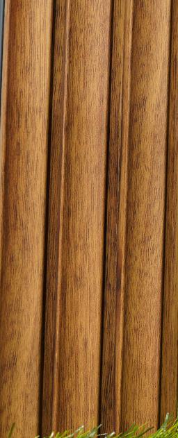 Premium Charcoal Panel Wood Louvers Brown 8x0.1 Ft - Pn 03494