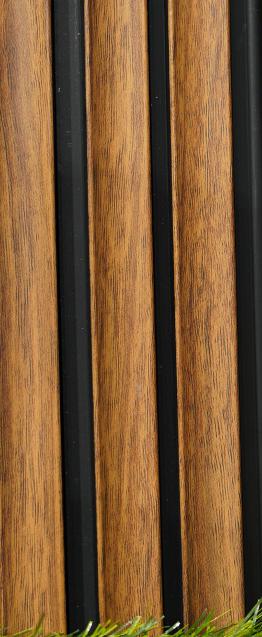 Premium Charcoal Panel Wood Louvers Brown 8x0.1 Ft - Pn 03497