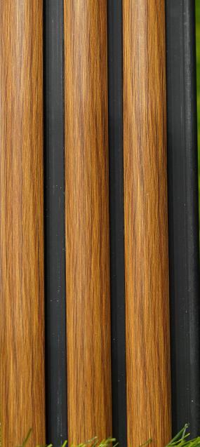 Brown Wooden Charcoal Louvers Panel Wood 8x0.1 Ft - Pn 03505