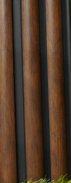Wooden Charcoal Louvers Panel Wood Brown 8x0.1 Ft - Pn 03506