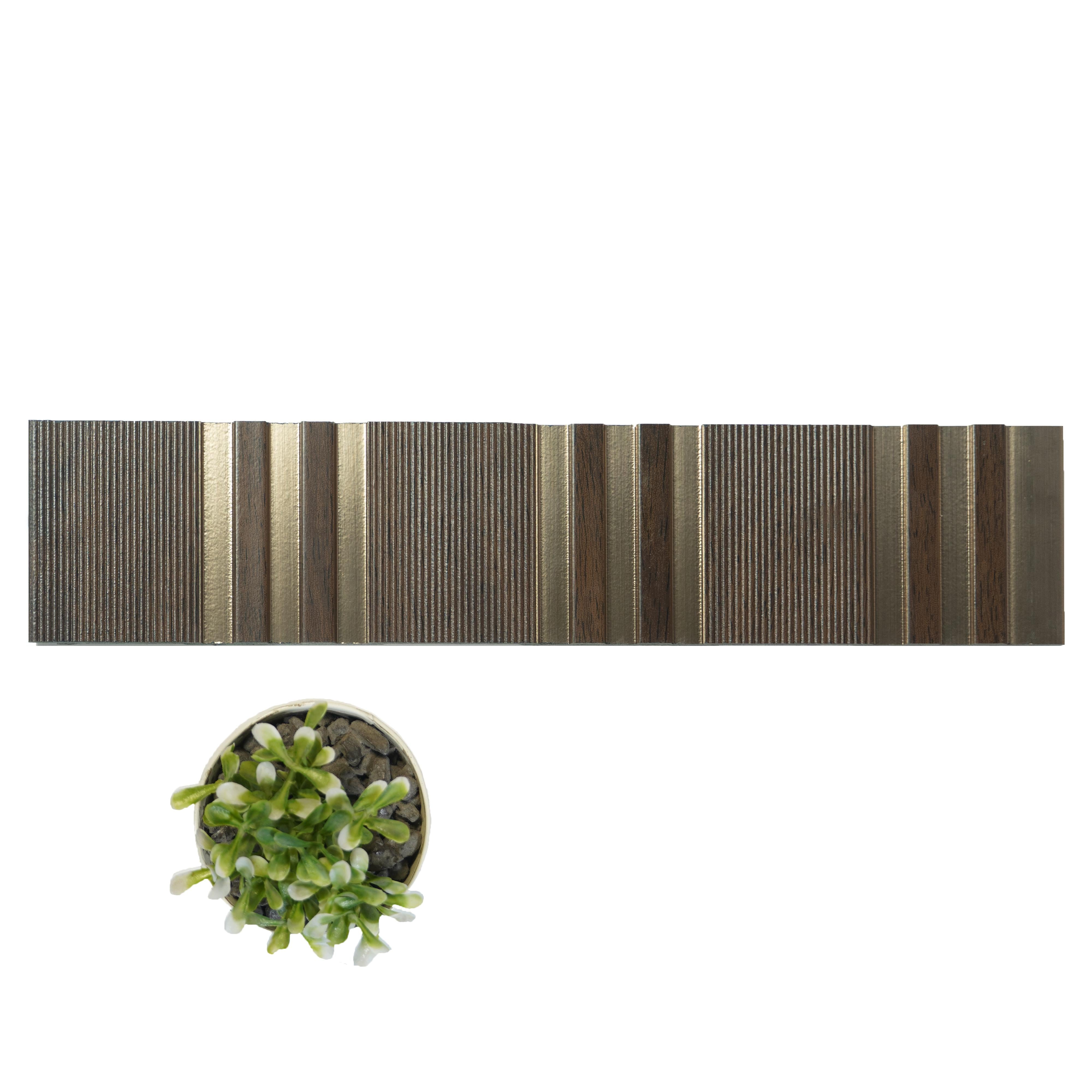 Brown Wooden Charcoal Louver Wood 8x1 Ft - Pn 00777