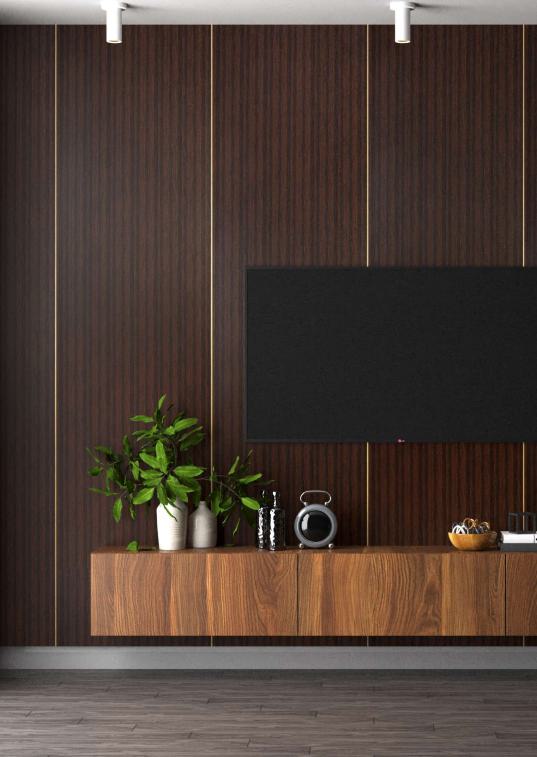 Brown Wooden Charcoal Louver Wood 8x2 Ft - An 9818