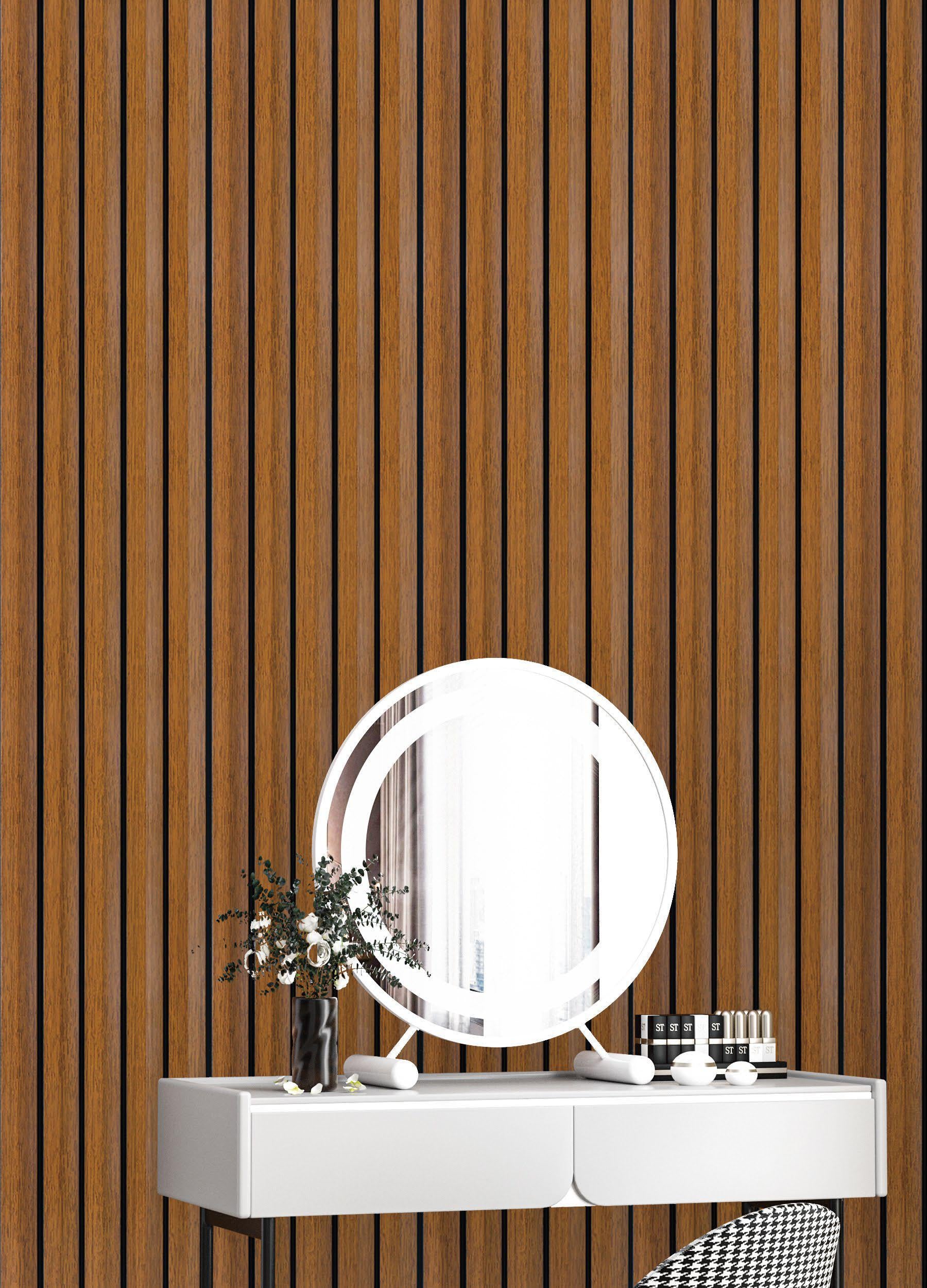 Premium Charcoal Panel Wood Louvers Brown 8x0.39 Ft - Pn 05316