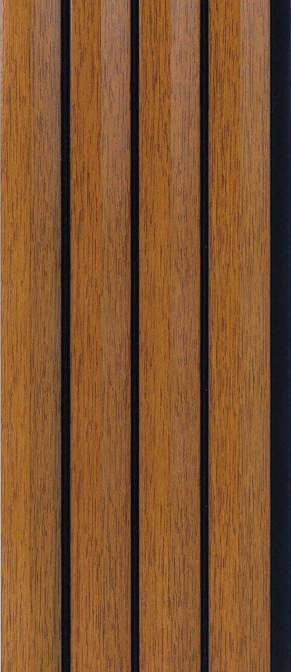Premium Charcoal Panel Wood Louvers Brown 8x0.39 Ft - Pn 05316