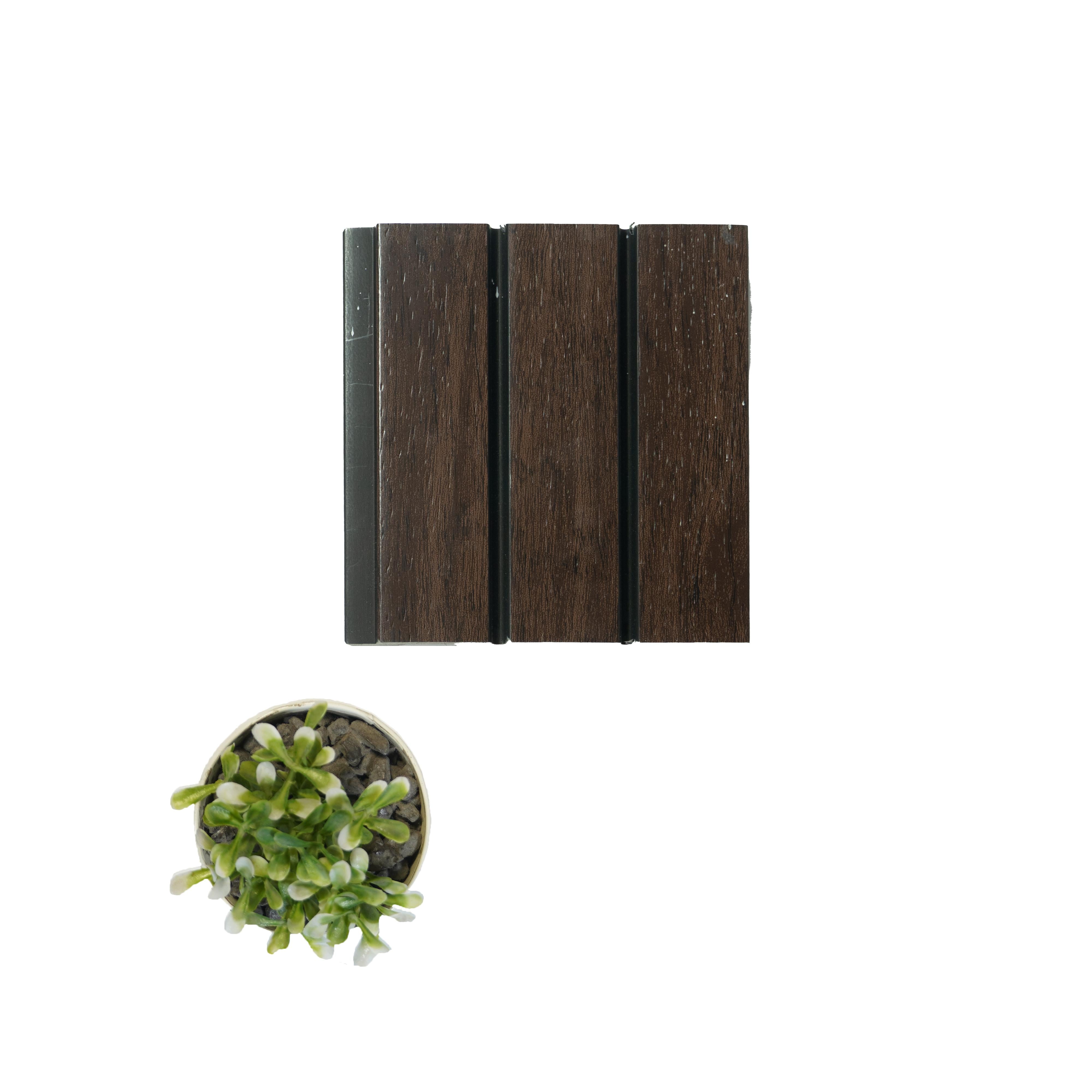 Brown Wooden Charcoal Louver Wood 8x0.39 Ft - Wl 1235