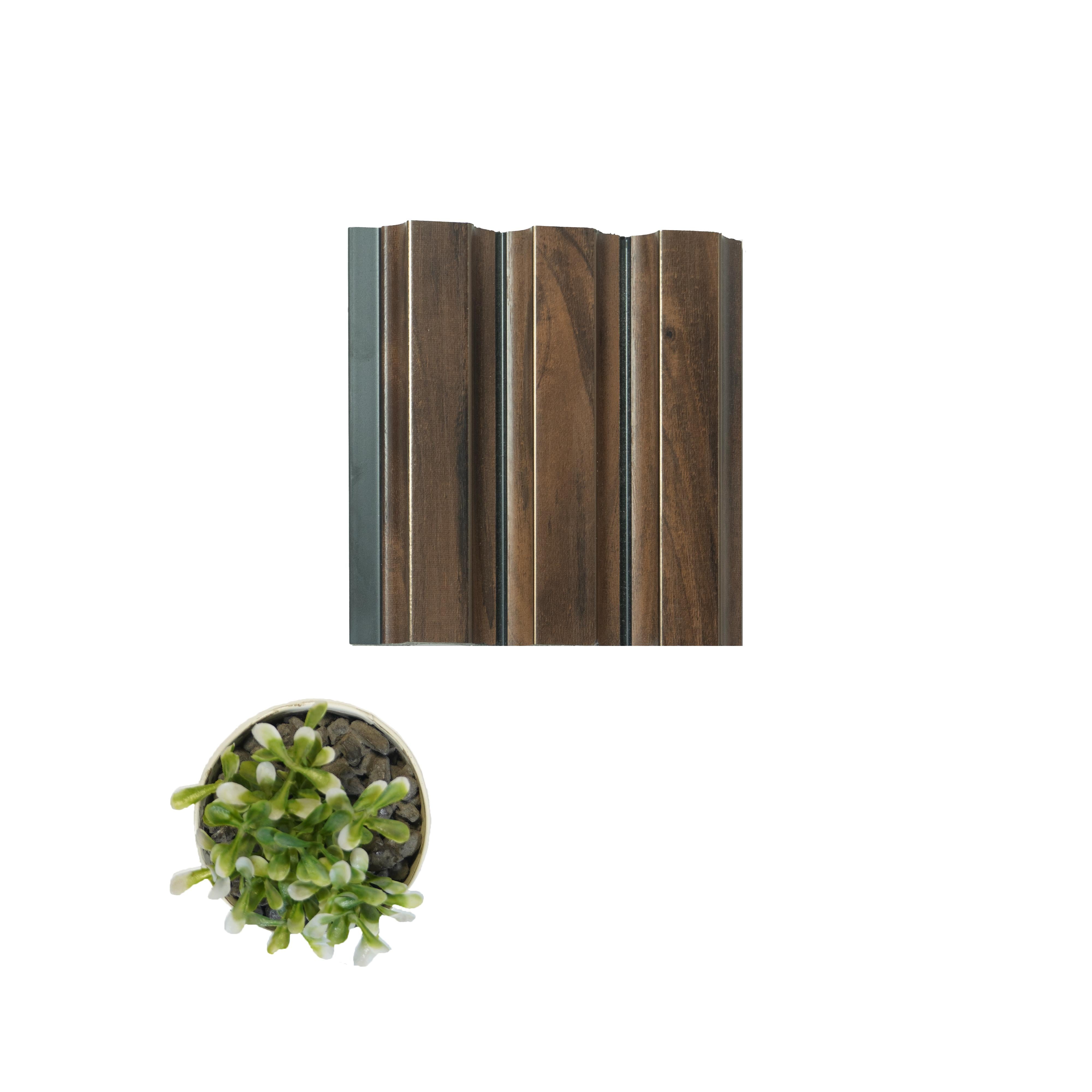 Wooden Charcoal Louver Wood Brown 8x0.39 Ft - Wl 1613