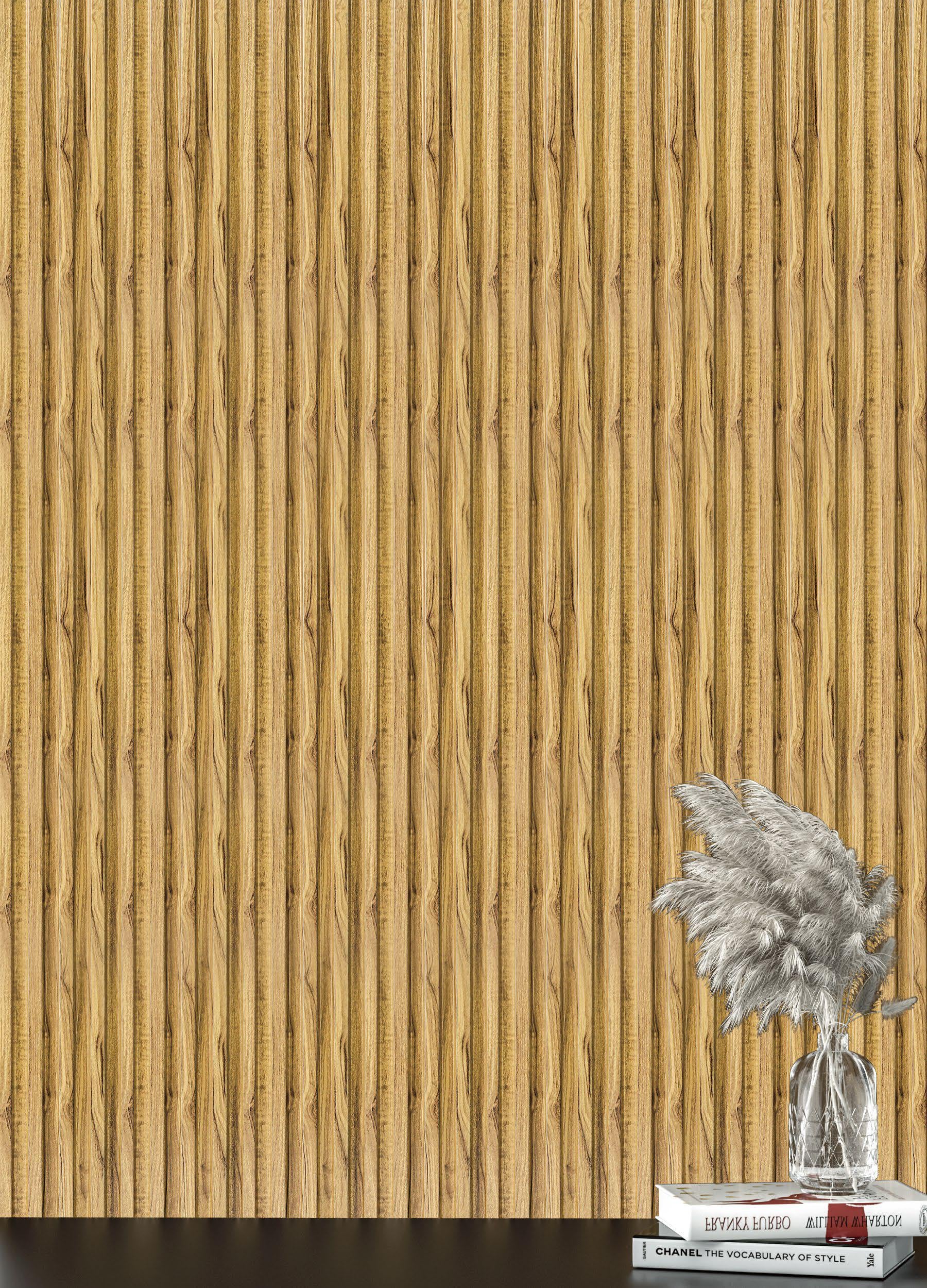 Premium Charcoal Panel Wood Louvers Brown 8x0.4 Ft - Pn 05289
