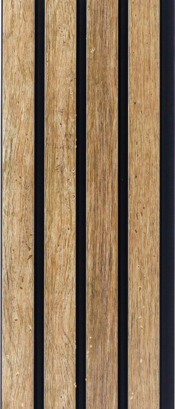 Premium Charcoal Panel Wood Louvers Brown 8x0.41 Ft - Pn 05277