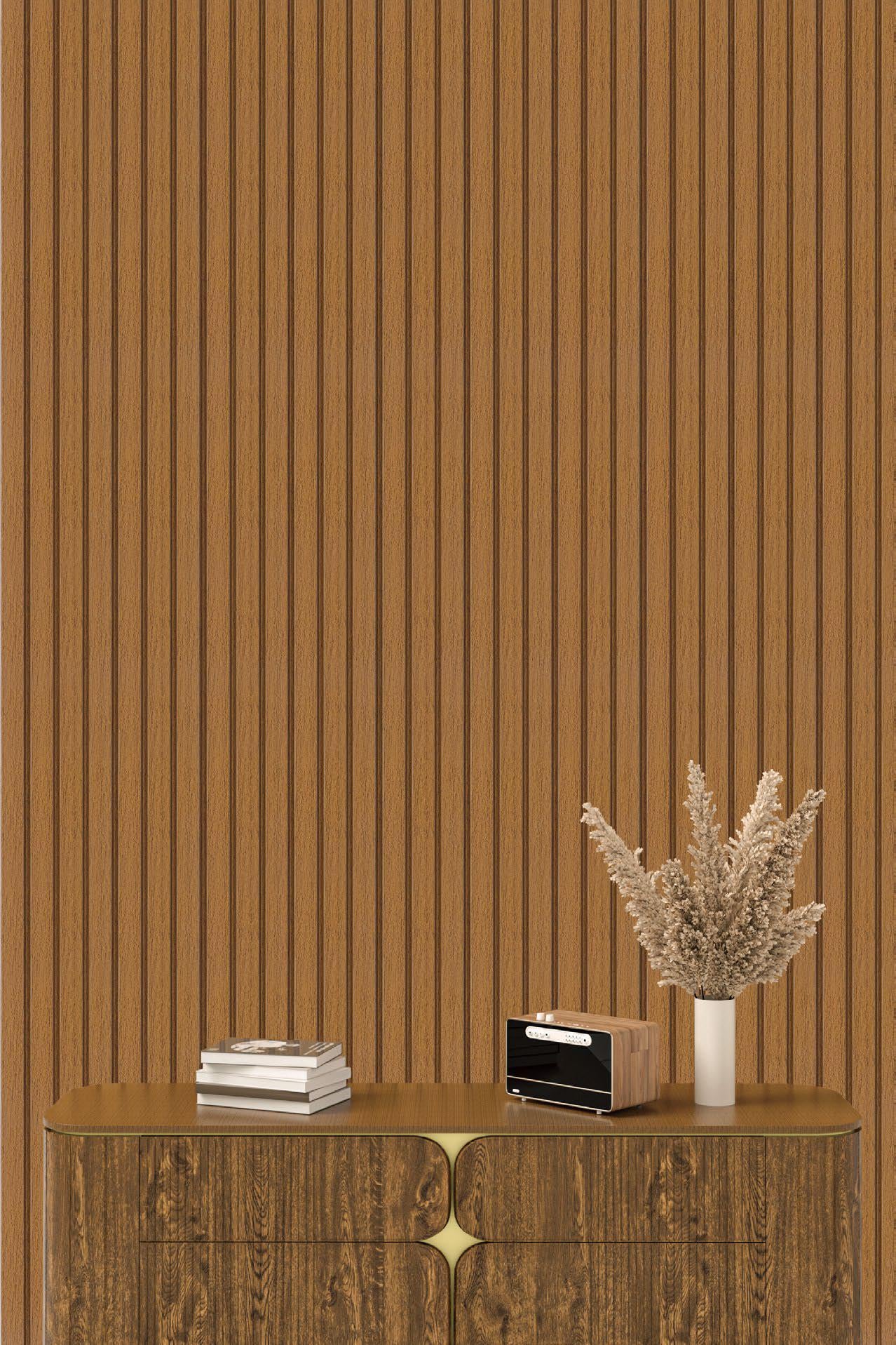 Premium Charcoal Panel Wood Louvers Brown 8x0.41 Ft - Pn 05282
