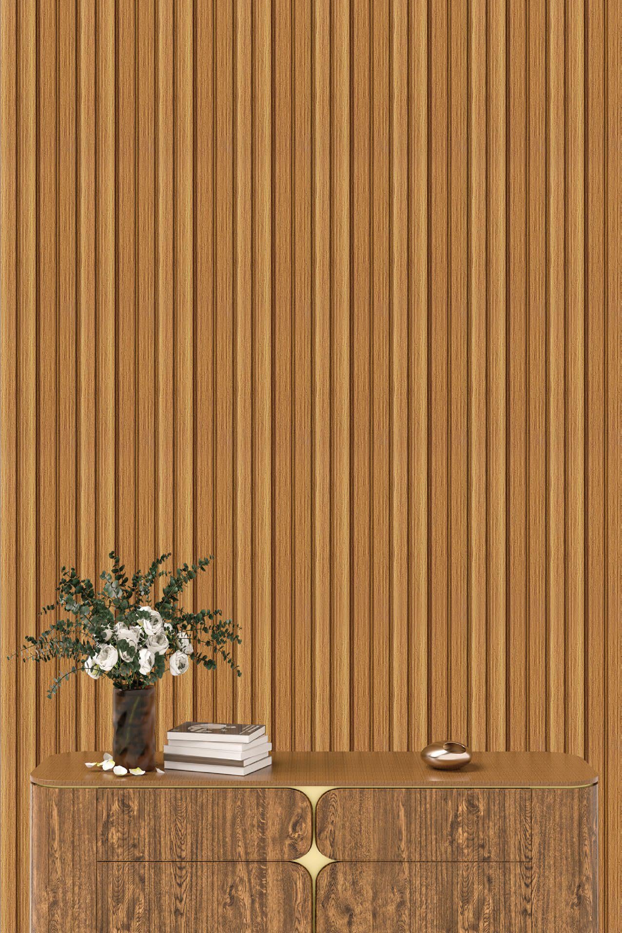 Premium Charcoal Panel Wood Louvers Brown 8x0.41 Ft - Pn 05284