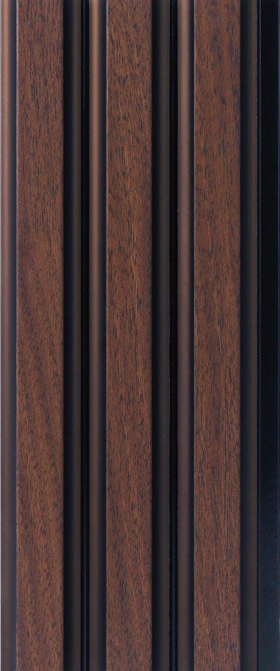 Premium Charcoal Panel Wood Louvers Brown 8x0.41 Ft - Pn 05303