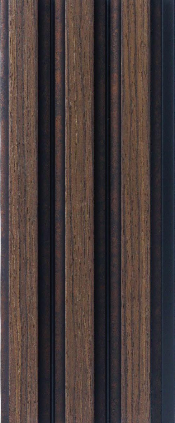 Premium Charcoal Panel Wood Louvers Brown 8x0.41 Ft - Pn 05304
