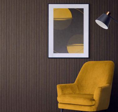 Premium Charcoal Panel Wood Louvers Brown 8x0.4 Ft - Pn 00642