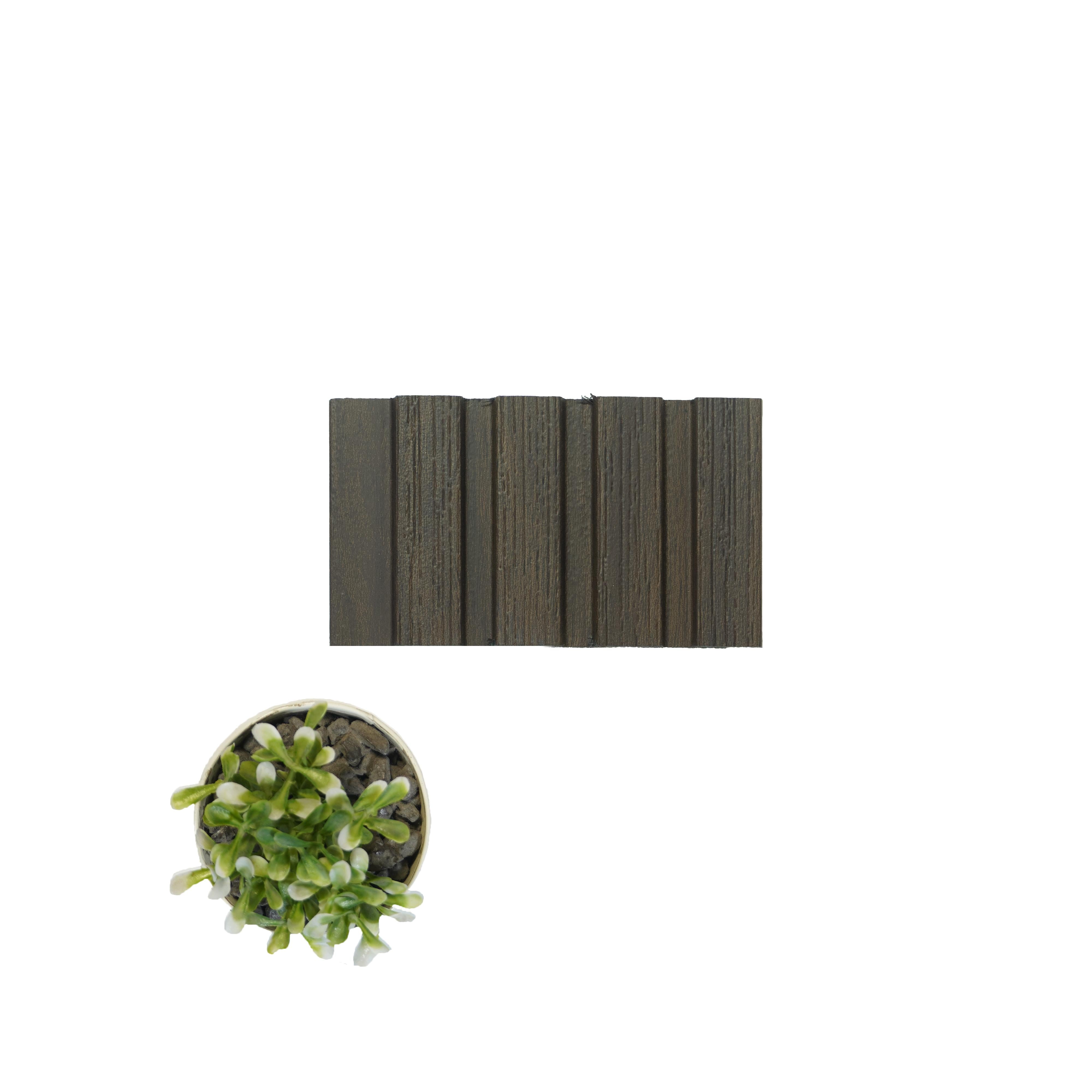 Premium Charcoal Panel Wood Louvers Brown 8x0.4 Ft - Pn 00642