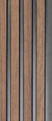 Premium Charcoal Panel Wood Louvers Brown 8x0.4 Ft - Pn 00643
