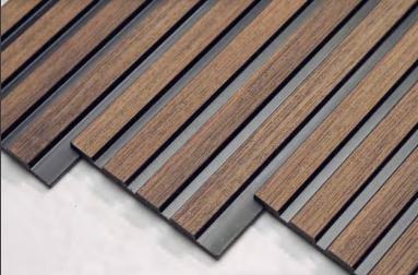 Premium Charcoal Panel Wood Louvers Brown 8x0.4 Ft - Pn 00643