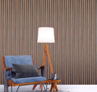 Premium Charcoal Panel Wood Louvers Brown 8x0.4 Ft - Pn 00643