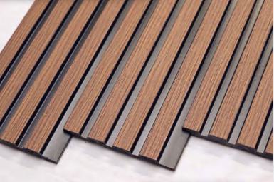 Premium Charcoal Panel Wood Louvers Brown 8x0.4 Ft - Pn 00645
