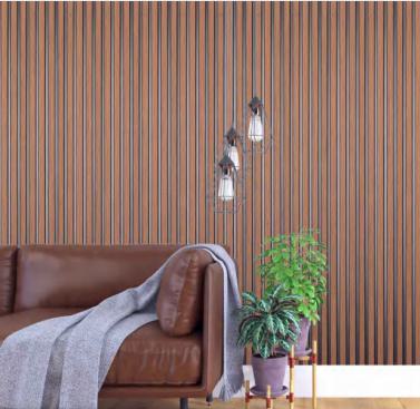 Premium Charcoal Panel Wood Louvers Brown 8x0.4 Ft - Pn 00645