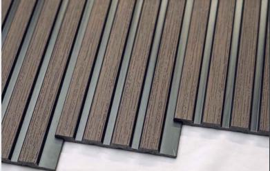 Charcoal Louvers Panel Wood Brown 8x0.4 Ft - Pn 00646