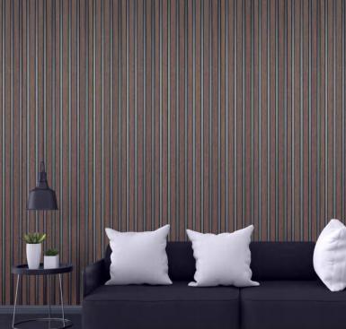 Charcoal Louvers Panel Wood Brown 8x0.4 Ft - Pn 00646