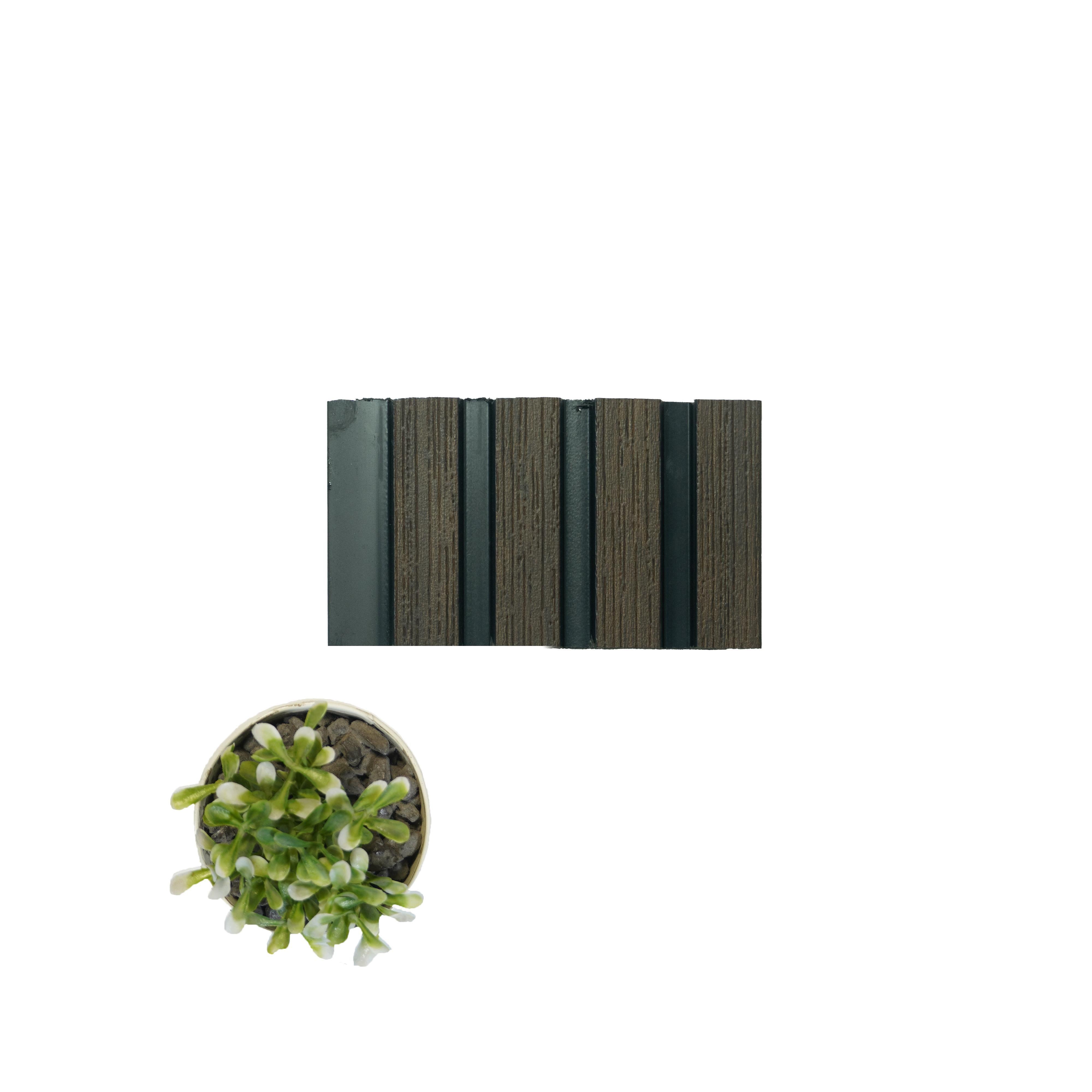 Charcoal Louvers Panel Wood Brown 8x0.4 Ft - Pn 00646