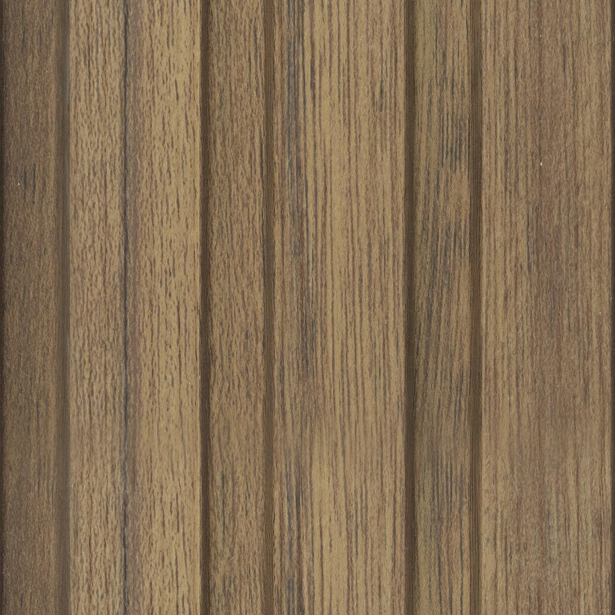 Wooden Charcoal Louvers Panel Wood Brown 8x0.4 Ft - Pn 00647