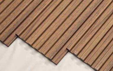 Premium Charcoal Panel Wood Louvers Brown 8x0.4 Ft - Pn 00648