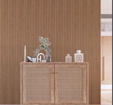 Premium Charcoal Panel Wood Louvers Brown 8x0.4 Ft - Pn 00648