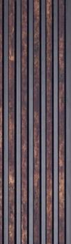 Premium Charcoal Panel Wood Louvers Brown 8x0.4 Ft - Pn 00649