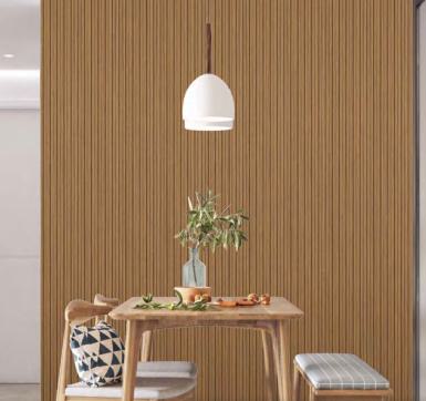 Premium Charcoal Panel Wood Louvers Brown 8x0.4 Ft - Pn 00650