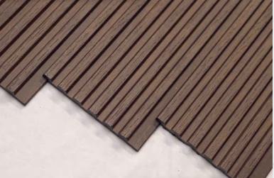 Premium Charcoal Panel Wood Louvers Brown 8x0.4 Ft - Pn 00651